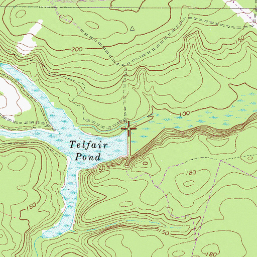 Topographic Map of Telfairs Mill (historical), GA
