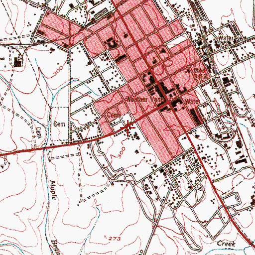 Topographic Map of Thomas Grove Baptist Church, GA