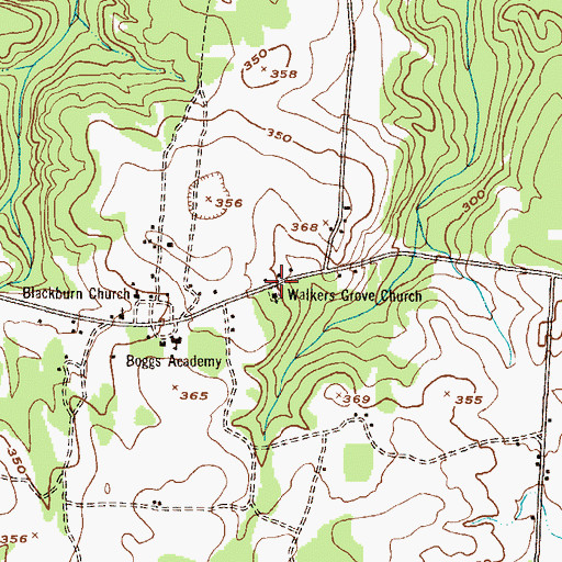 Topographic Map of Walker Grove School (historical), GA