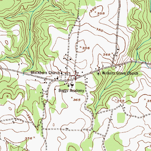 Topographic Map of Walker Grove Settlement, GA