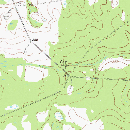 Topographic Map of Walter Jones Cemetery, GA