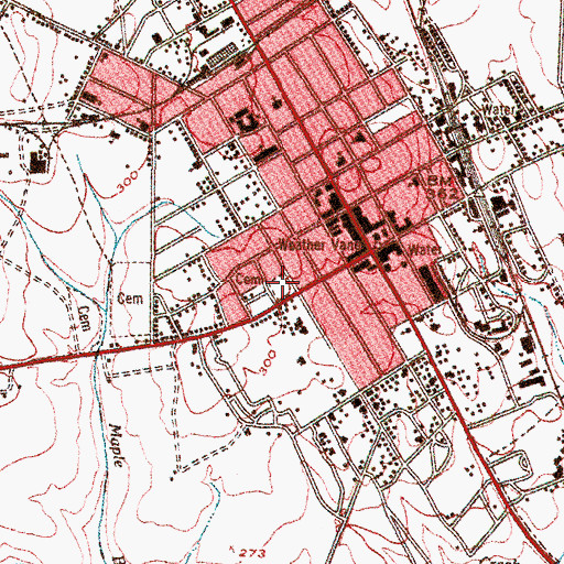 Topographic Map of Waynesboro Confederate Memorial Cemetery, GA