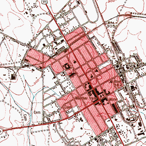 Topographic Map of Waynesboro High School, GA