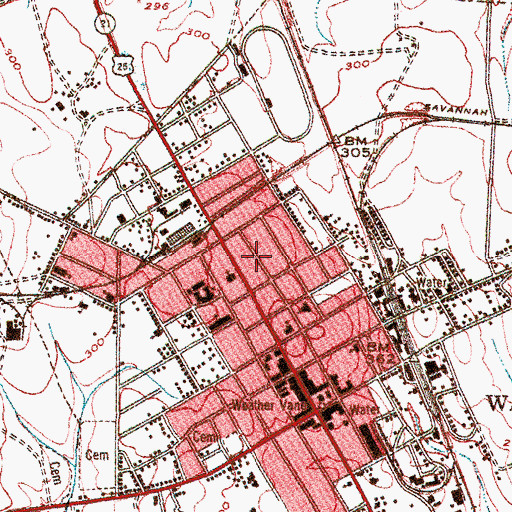 Topographic Map of Wesleyan Methodist Church (historical), GA