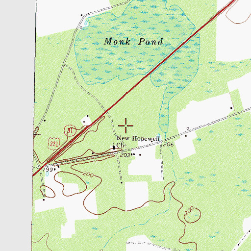 Topographic Map of Hopewell School (historical), GA