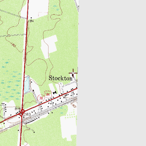 Topographic Map of Stockton Baptist Church, GA
