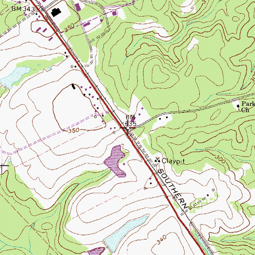 Topographic Map of Amoskeag (historical), GA