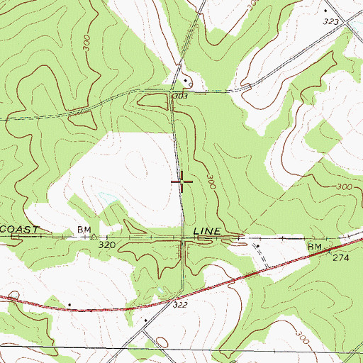 Topographic Map of Calvin, GA