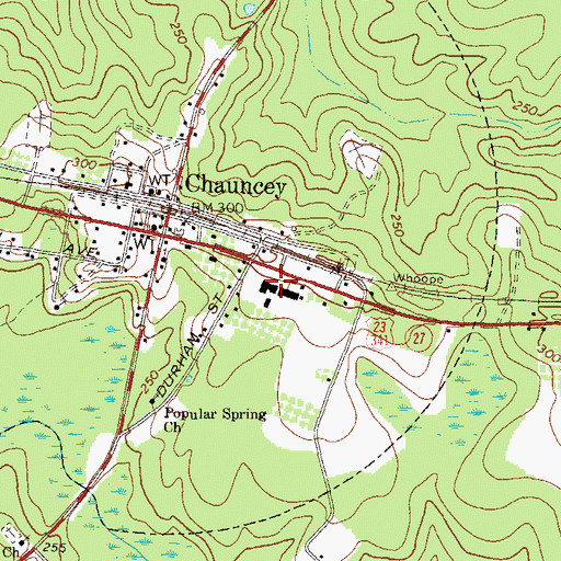 Topographic Map of Chauncey Elementary School, GA
