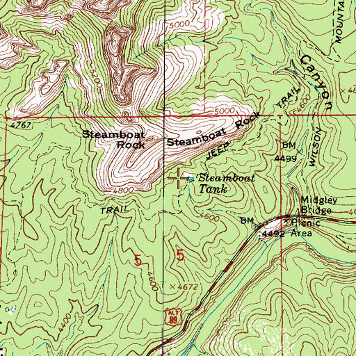 Topographic Map of Steamboat Tank, AZ