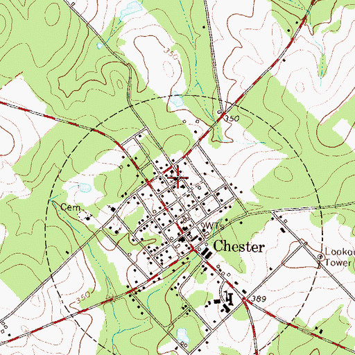Topographic Map of Chester Baptist Church, GA