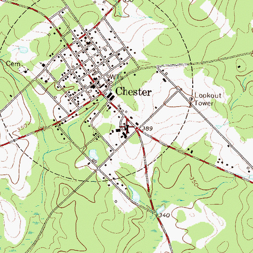 Topographic Map of Chester Elementary School, GA