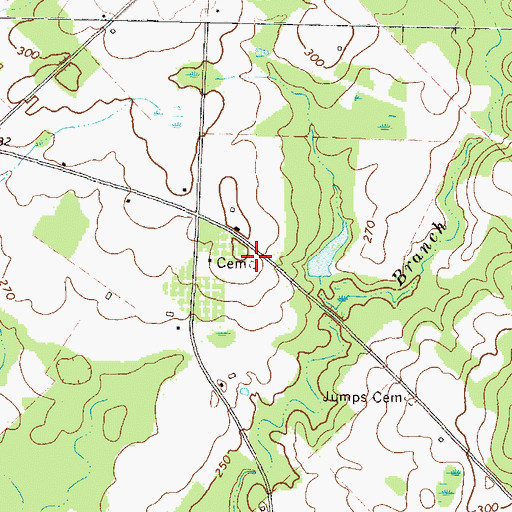 Topographic Map of Coody Cemetery, GA