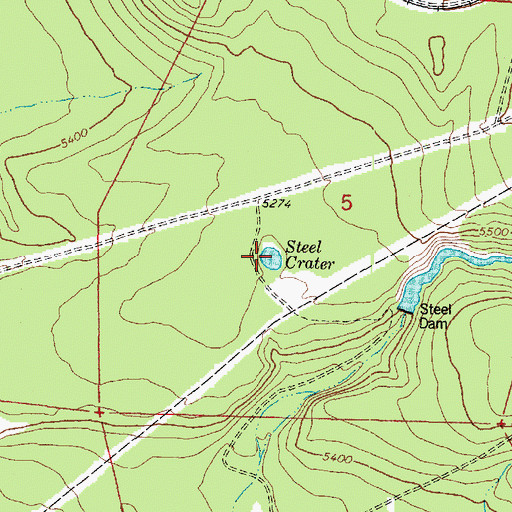 Topographic Map of Steel Crater, AZ