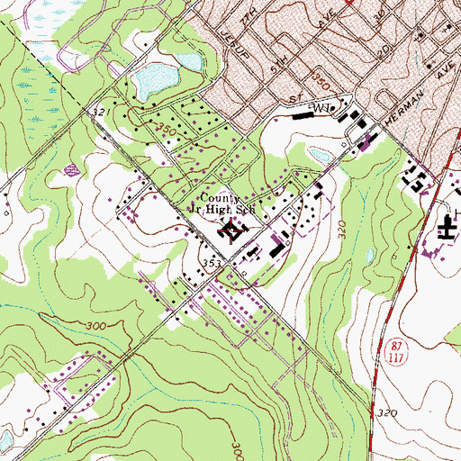 Topographic Map of Eastman Middle School, GA