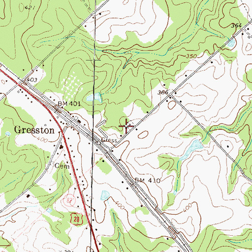 Topographic Map of Gresston Church, GA
