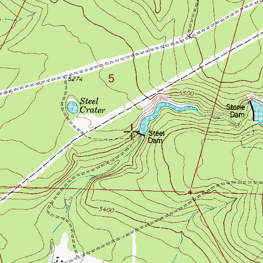 Topographic Map of Steel Dam, AZ