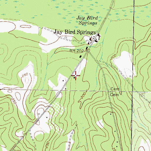 Topographic Map of Jaybird Springs Church, GA