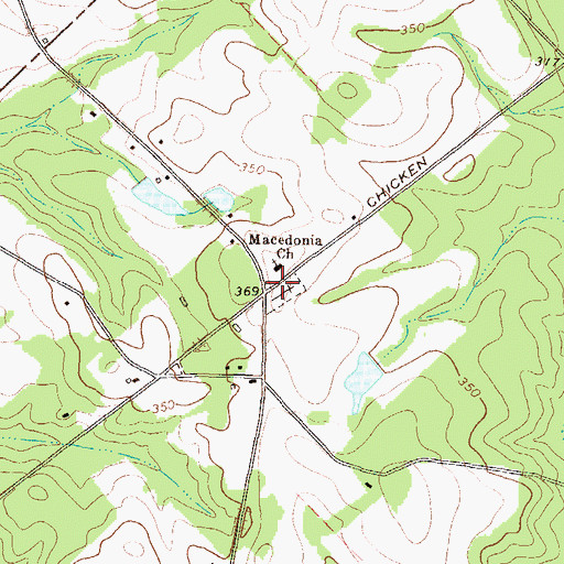 Topographic Map of Macedonia Cemetery, GA