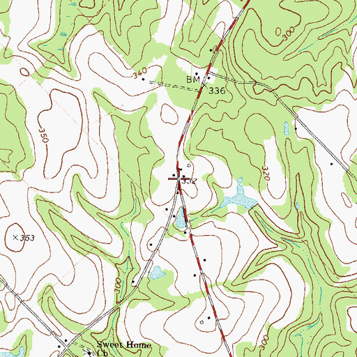 Topographic Map of McCranie, GA