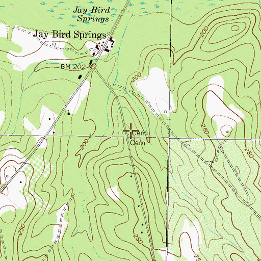 Topographic Map of McMillan Cemetery, GA
