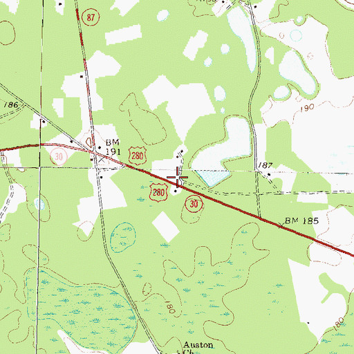 Topographic Map of New Austin Church, GA