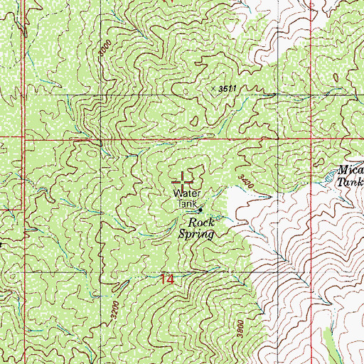 Topographic Map of Steel Tank, AZ