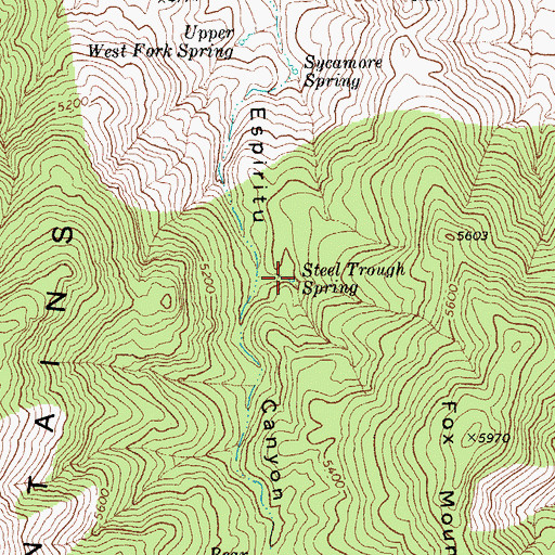 Topographic Map of Steel Trough Spring, AZ