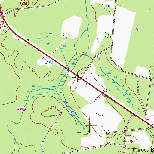 Topographic Map of Beaverdam School (historical), GA