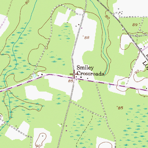 Topographic Map of Cross Road School (historical), GA