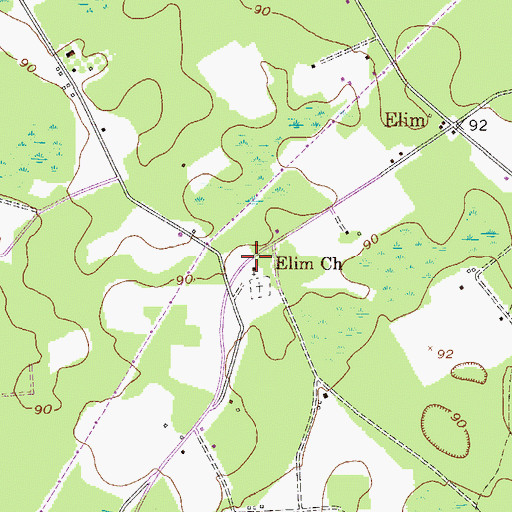Topographic Map of Elim School (historical), GA