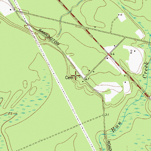 Topographic Map of Middleton Cemetery, GA