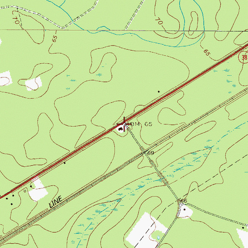 Topographic Map of Mount Sinai Church, GA