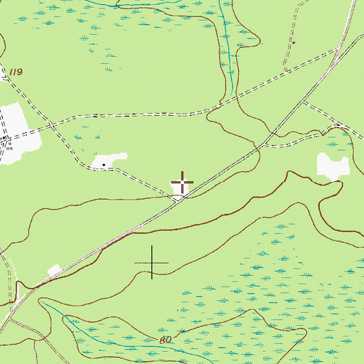 Topographic Map of Ochs Grove School (historical), GA