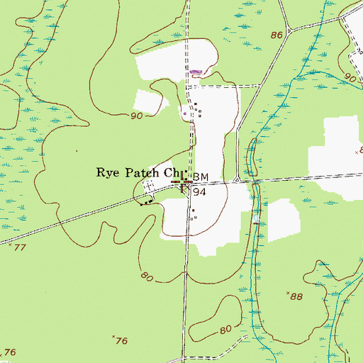 Topographic Map of Rye Patch School (historical), GA