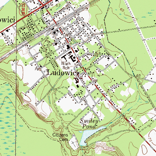 Topographic Map of Walker Middle School, GA