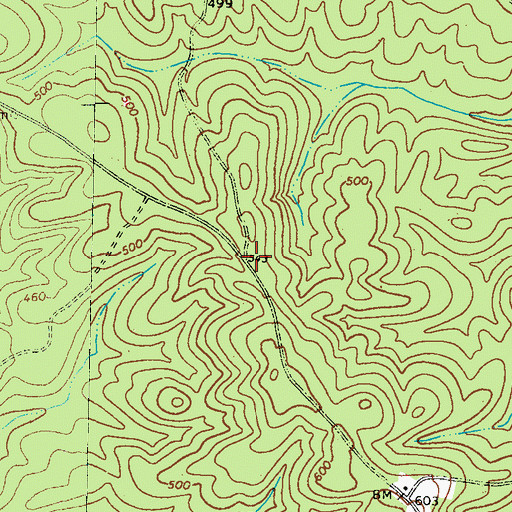 Topographic Map of Antioch Church (historical), GA
