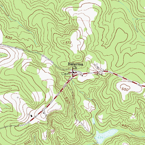 Topographic Map of Balerma Cemetery, GA