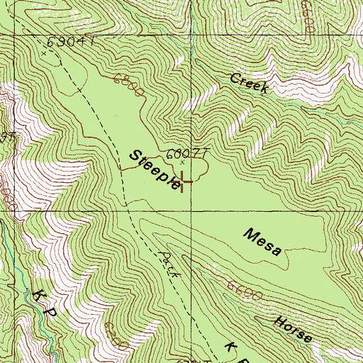 Topographic Map of Steeple Mesa, AZ