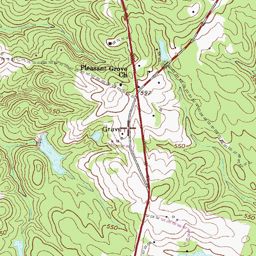 Topographic Map of Britt Cemetery, GA