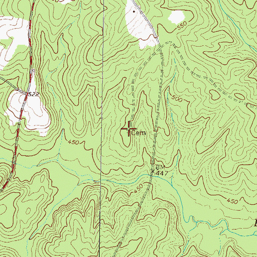 Topographic Map of Burnley Cemetery, GA