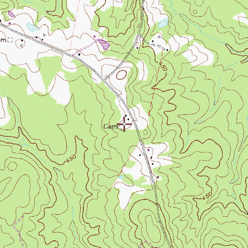 Topographic Map of Dunns Cemetery, GA