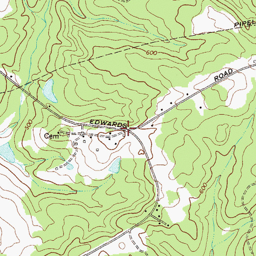 Topographic Map of Gum Hill, GA