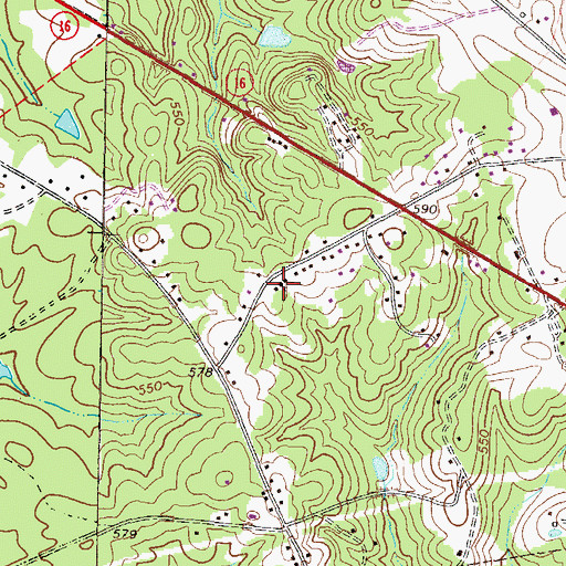 Topographic Map of House of God Church, GA