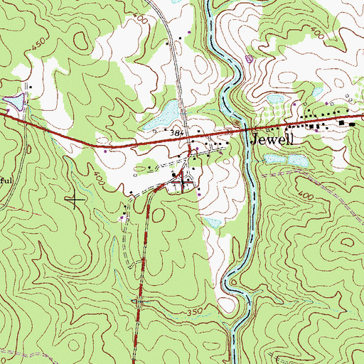 Topographic Map of Jewell Baptist Church, GA