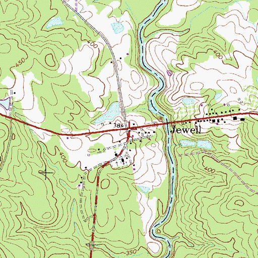 Topographic Map of Jewel Historic District, GA