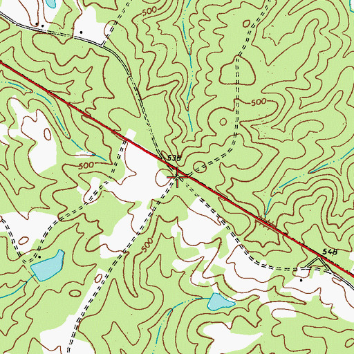 Topographic Map of Kingdom Hall Church, GA
