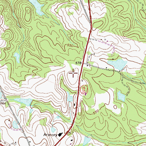 Topographic Map of M E Lewis Elementary School, GA