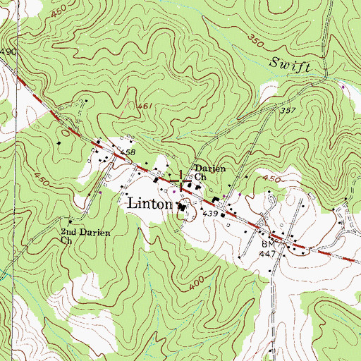 Topographic Map of Linton Historic District, GA