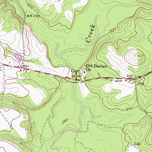 Topographic Map of Longs Bridge, GA